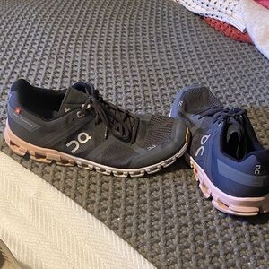 On Running Black and Pink Athletic Shoes
